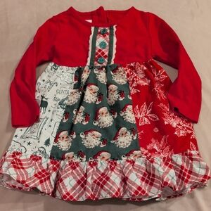 Festive Red and Green Kids Dress